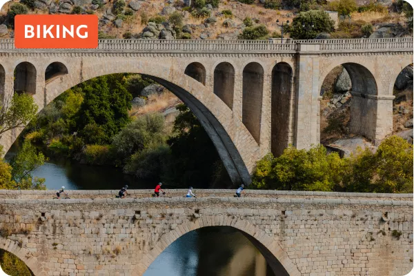 Stone bridge in the middle of a town