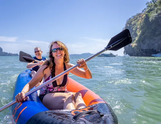 Woman kayaking