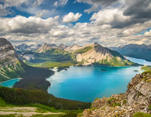 Bird's eye shot of Peter Lougheed Provincial Park.