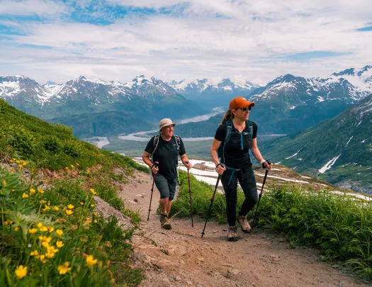 Guests hiking